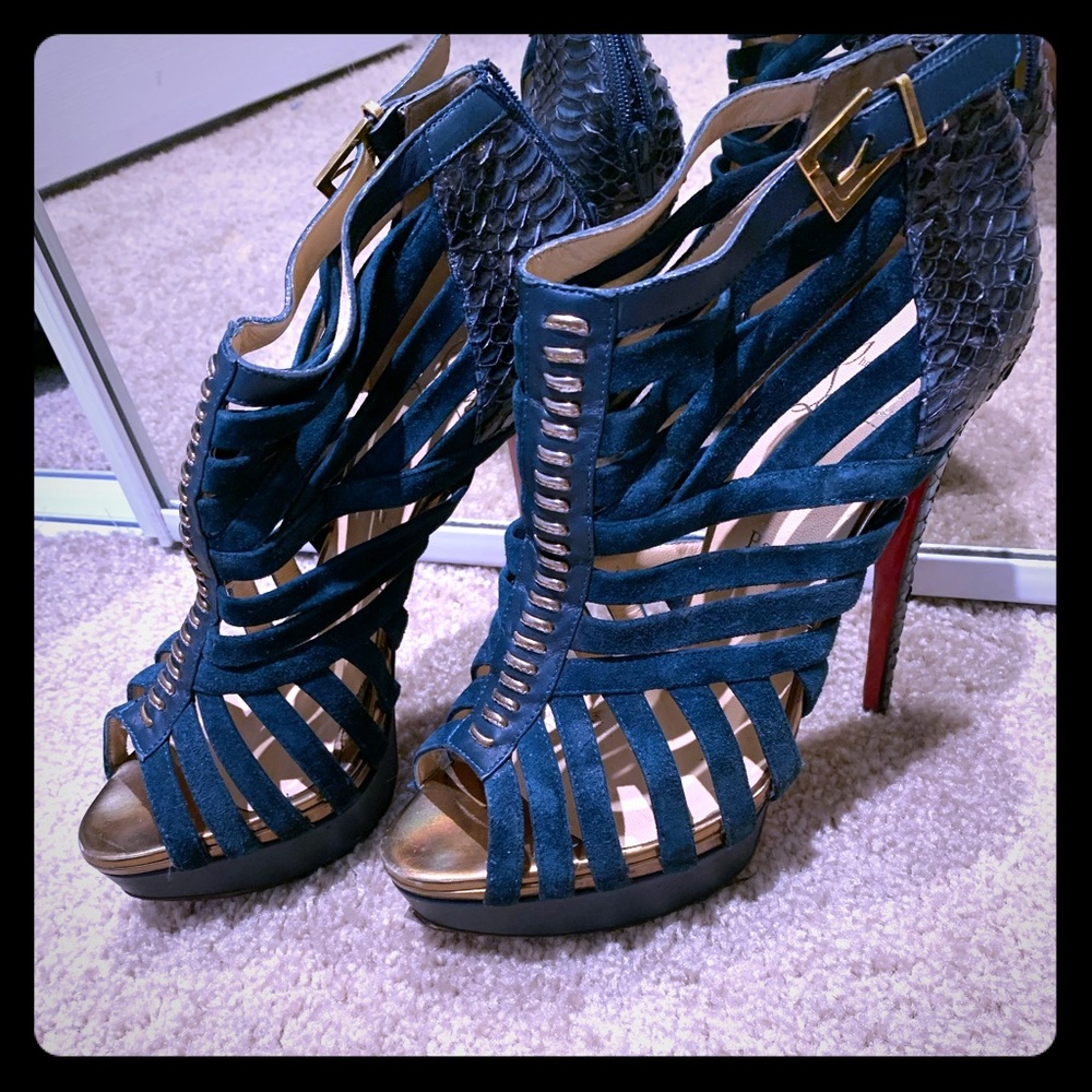 Christian Louboutin Karina 150 Velvet/Watersnake